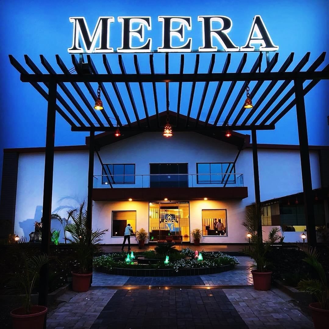 Meera Celebration lit up at night